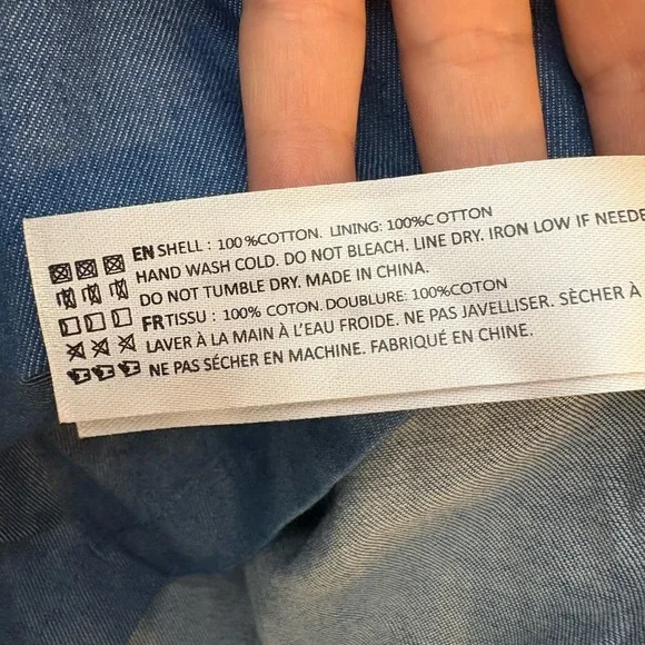 En Saison Blue Tara Puff-Sleeve Babydoll Mini Shirtdress Sz Small NEW - Picture 13 of 13